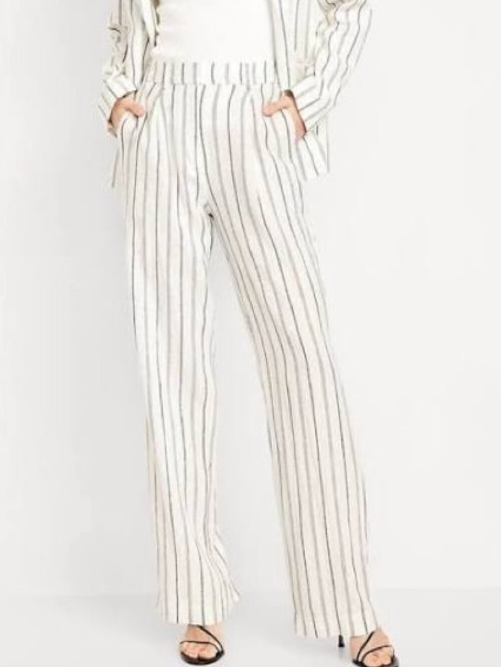 Taylor Wide Leg Striped Trousers Extra High Rise